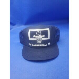 Vtg Penn State Basketball Hat SnapBack Trucker Cap USA Made Mesh Nittany Lions